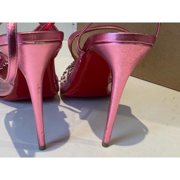 CHRISTIAN LOUBOUTIN Spikaqueen 100 embellished PVC pumps. - Picture 8 of 9